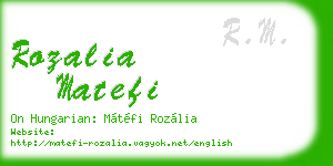 rozalia matefi business card