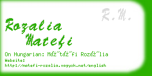 rozalia matefi business card